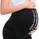 Leafigure Maternity Flare Leggings with Pockets Over The Belly Yoga Pants for Workout Soft Pregnancy Activewear (Black, XL)