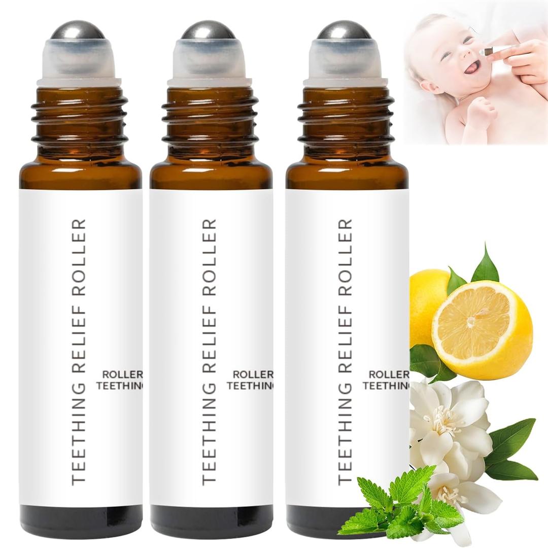3Pcs Teething Roller All Natural for Babies, Velaria Teething Roller, Baby Teething Oil Roller, Velaria Natural Relief Roller, A Thousand Roses Teething Roller Oil 3Pcs Teething Roller All Natural for Babies, Velaria Teething Roller, Baby Teething Oil Roller, Velaria Natural Relief Roller, A Thousand Roses Teething Roller Oil