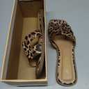 Soda Knit Flat Sandals - Leopard, Size 6
