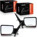 A-Premium Pair (2) Driver and Passenger Side Power Door Mirror | Compatible with Ford F-150 F150 2009-2010 - Heated Manual Folding Smooth Black Outside Rear View Mirror w/Turn Signal