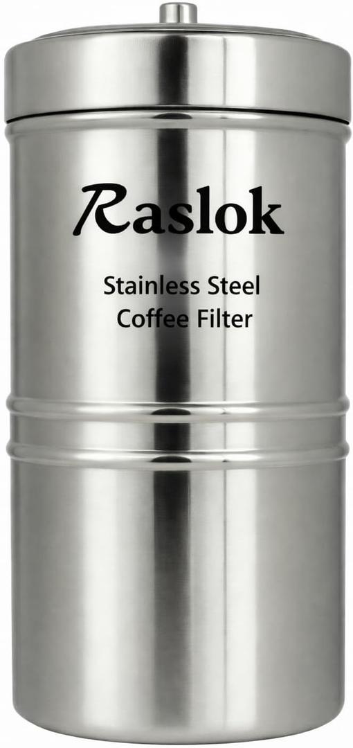 Raslok South Indian Coffee Maker | Convenient 5-6 Cup Coffee Maker | Decoction Maker Brewer Dripper,Stainless Steel Coffee Filter- 300ml