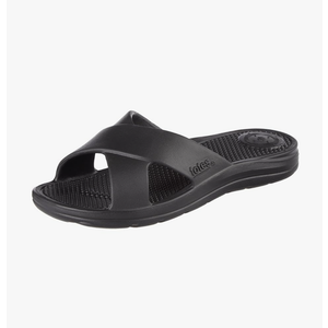 totes Women's Everywear Cross Slide Sandal (Black, 11)