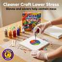 PURPLE LADYBUG Low-Mess Paint Pouring Kit for Ages 6+ - Washable Non-Toxic Painting Kit for Kids with Gloves & Table Cover for Easier Cleanup, Art and Crafts for Kids Ages 8-12, Crafts for Girls 8-12