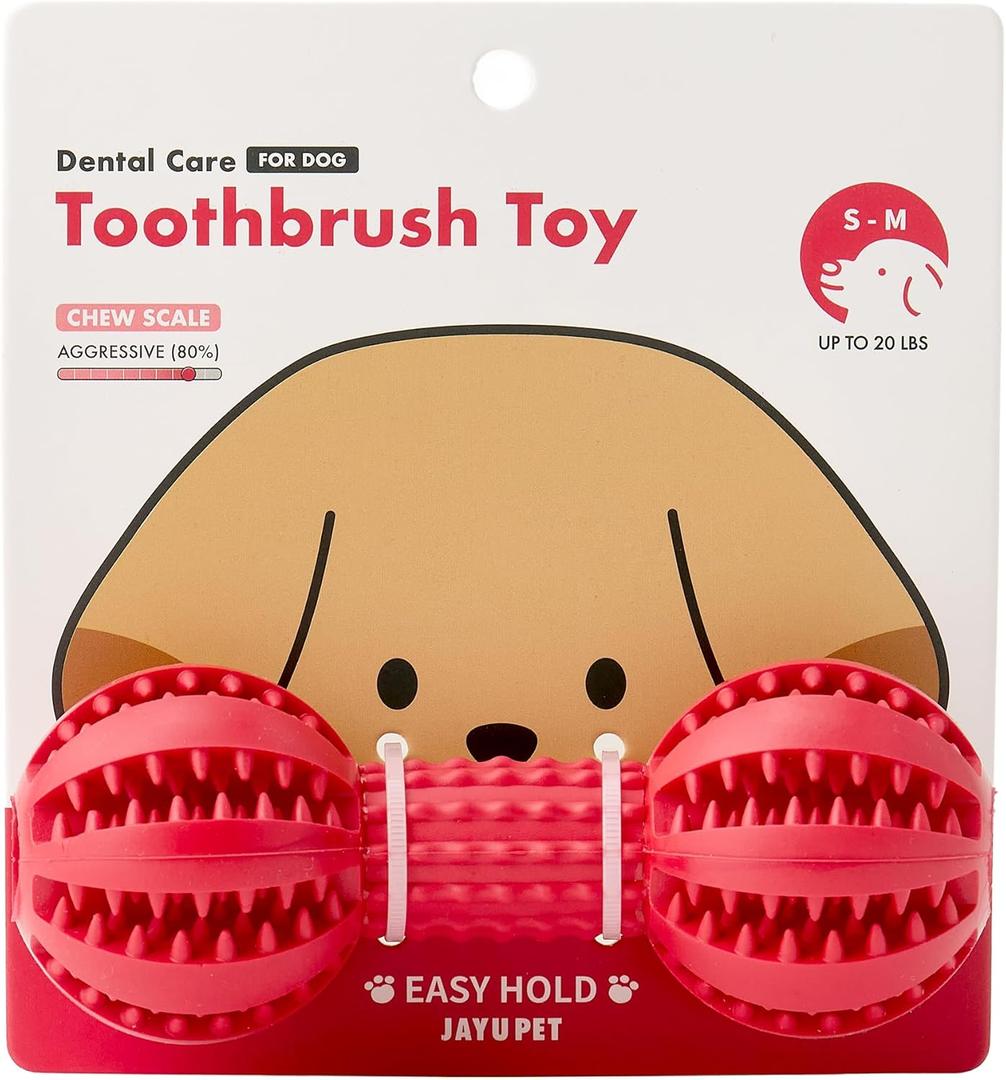 JAYU PET Toothbrush Toy Dog Chew Toy for Aggressive Chewers, Durable Dental Toy for Small & Medium Dogs, Teeth Cleaning Toy to Keep Them Busy, Remove Plaque & Tartar