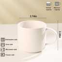 Stackable Coffee Mug,14 OZ Ceramic Coffee Cup with Heat-insulated Handle, Tea Cup for Cappuccino, Latte and Matcha, Suitable for Adults and Children, MicrowaveDishwasher Safe, White