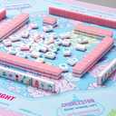 Soulchen 1.2 Inch Acrylic Pink American Mahjong Set 168 Blossom Numbered Tiles, Tiles Bag and Portable Case Classic Complete Mahjong Set for Adult Collection Gift