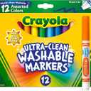 Crayola Broad Line Markers (12 Count), Washable Markers for Kids, Assorted, Back to School Essentials, Teacher Classrooms Must Have, School Supplies, 3+