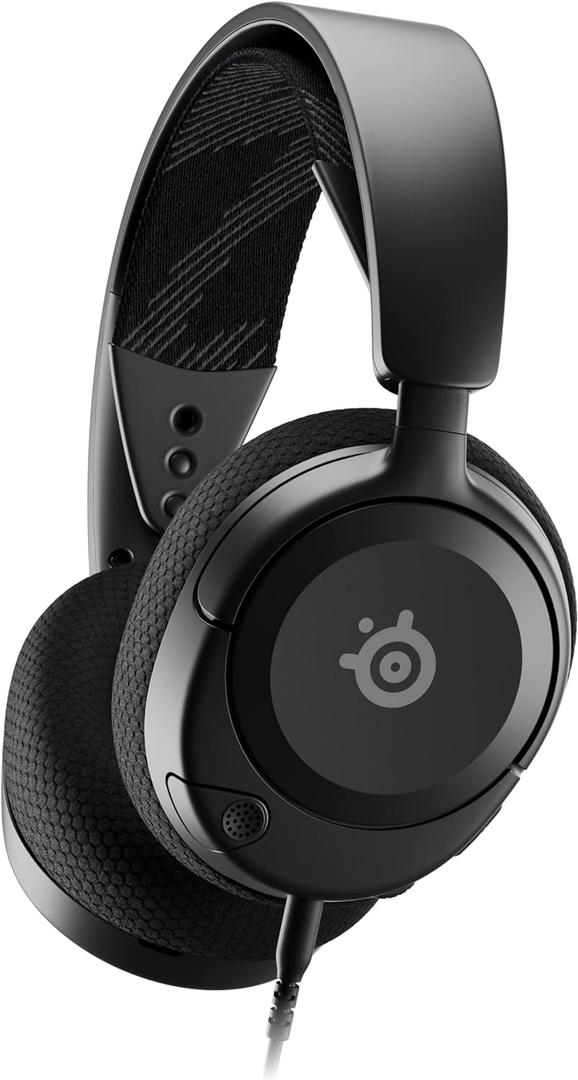 SteelSeries Arctis Nova 1 Multi-System Gaming Headset  Hi-Fi Drivers  360 Spatial Audio  Comfort Design  Durable  Ultra Lightweight  Noise-Cancelling Mic  PC, PS5/PS4, Switch, Xbox - Black (Wired)