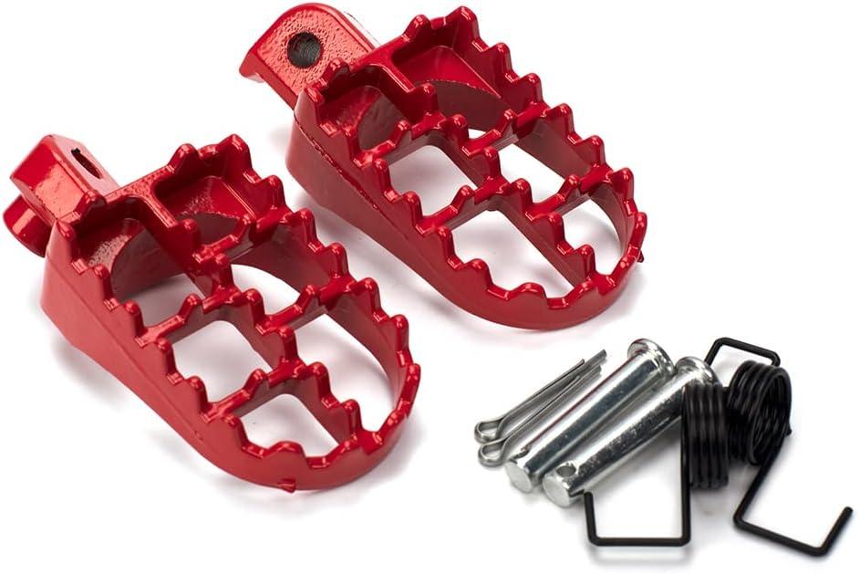 XINGWU Dirt Bike Footrest, Aluminium Footpegs Pedals, for XR50R PW50 CRF70 TW200 KLX110 CRF50 50cc 70cc 90cc 110cc 125cc TaoTao Motorcycle Part (STANDARD, Red)