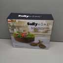 SullyHÔME 12" Acacia Wood Salad Bowl with Serving Spoons