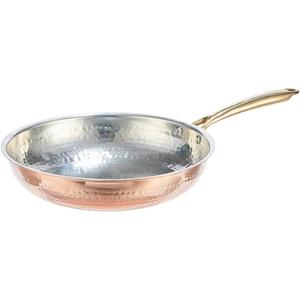 Signature 10 Copper Frying Pan, Hand-hammered copper, Non-reactive tin lining. Riveted cast-bronze handle. Electric stovetop safe, Oven safe, PFAS-Free, Broiler Safe to 425F