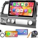 4G+64G Car Radio for Honda Civic 2006-2011 with Wireless Carpaly & Android Auto,10.1 Inch IPS Touch Screen Car Stereo with GPS Navigation/Bluetooth 5.2/FM/Backup Camera/WiFi/SWC/HiFi