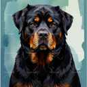 Animal Paint by Numbers Kit for Adults - DIY Rottweiler Dog Portrait Painting on Canvas 16x20 Inches, Acrylic Paint Set, Suitable for Beginners, Pet Art for Home Decoration or Gifts