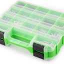 Small Parts Organizer, 34-Compartments Double Side parts organizer with Removable Dividers, Double Side Tools Box Screw Organizer For Nuts, Bolts, Screws, Nails, Small Hardware
