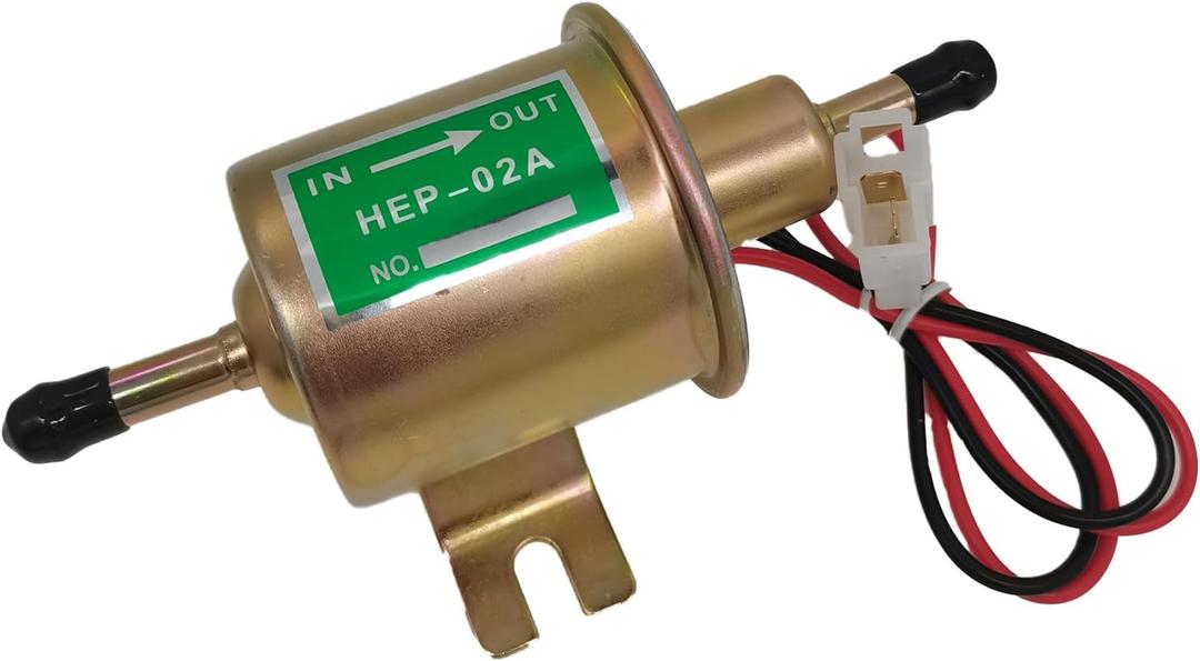 HEP-02A 12V Electric Fuel Pump Metal Solid Petrol 12 Volts Replacement For Motorcycle Carburetor ATV Trucks Boats For Gasoline or Diesel Engine HEP02A Low Pressure Gas Diesel Fuel Pump 2.5-4psi