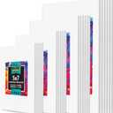 KEFF 24-Pack Canvas for Painting, 6 of 5x7, 8x10, 9x12,11x14 Painting Canvas Boards, Art Supplies for Adults & Kids - 100% Cotton Primed Canvases for Painting Acrylic, Oil, Watercolor, 24 Pack - 6 of Each, 5x7, 8x10, 9x12, 11x14