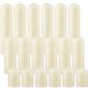MTLEE 18 Pcs Set of 3 Pillar Candles Bulk 2 in x 3, 6, 8 Long Burning Clean Unscented Smokeless Pillar Candles for Wedding Emergency Lanterns Ceremony Party(Ivory White)