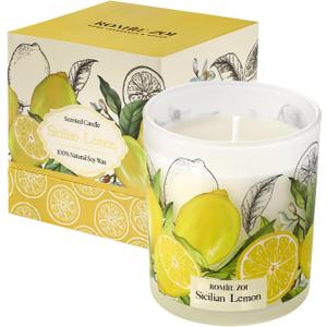 ROMIIE ZOI Scented Candle - Sicilian Lemon- 6oz Aromatherapy Soy Wax Jar Candle for Home, Gifts for Women - 170g