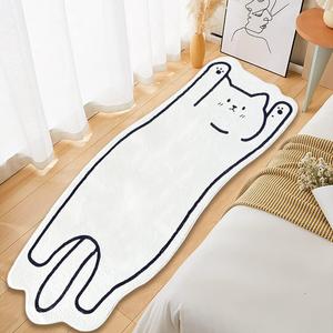 FOMAILE Cat Bathroom Rug Cute Bath Rug Floor Mat Absorbent Non-Slip Super Soft Shower Rug Cartoon Children Play Room Floor Mat Bedroom Mat Machine Washable 23.6X 62.9 inches (1' x 1'1" (Square))