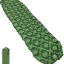 Amazon Basics Camping Sleeping Pad with Quick-Inflate Foot Pump, Water Resistant, Ultralight, Olive Green