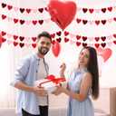 Tatuo 8 Pieces St. Patrick's Day Garland Decor Shamrock Felt Garland Green Red Hearts Banner Hanging String Garlands for Valentines Decor St. Patrick's Day Wedding Birthday Anniversary Party Supplies