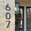 House Address Numbers - 5 Inch Floating House Numbers With Nail Kit And Instructions Easy To Install, High Gloss Black Number 7