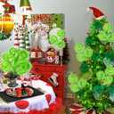 Vloso 6 Pcs Christmas Tree Topper,17 Inch Christmas Tree Ornament,Green Furry Christmas Picks for Tree Decorations