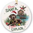 4 x Dog Hunting Christmas Ornament 2025 - Dog Hunting Gifts for Dad, Grandpa, Friends, Christmas Ornaments for Hunters, Gifts for Men Who Like to Hunt, Hunter Christmas Ornament for Christmas Tree