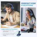 AILIHEN C8 Headphones Wired, On-Ear Headphones with Microphone and Volume Control, Corded 3.5mm Headset for Boys Girl School Smartphones Chromebook Laptop Computer Tablets Airplane Travel (Indigo) (Medium)