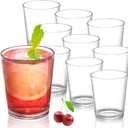 Noamus 9 Pack Plastic Drinking Glasses, 12 Oz Unbreakable Acrylic Water Tumblers, Reusable Shatter-Proof Clear Glasses, Whiskey Drinkware Cups Set for Party Kitchen, Iced Water Tea Coffee