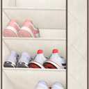 SLEEPING LAMB Over The Door Shoe Organizer for Closet with Large Deep Pockets, Narrow Shoe Rack for Door Hanging Boots Storage, Beige (64.5'')