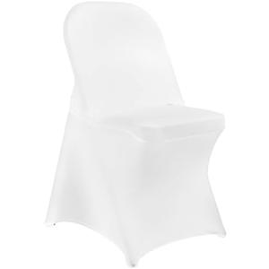Stretch Spandex Chair Covers - White 100 PCS, Folding Kitchen Chairs Cover, Universal Washable Slipcovers Protector, Removable Chair Seat Covers, for Wedding Party Dining Room Banquet Event