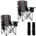 FAIR WIND Oversized Padded Camping Chair with Footrest Stool Heavy Duty Cooler Bag Chair for Fishing, Tailgating, Sports Games, Backyard - Support 300 LBS Blue