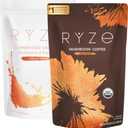 RYZE SUPERFOODS RYZE n Shine Bundle, USDA Organic Mushroom Medium Roast Coffee + Probiotic Coffee Creamer with 6 Adaptogenic Mushrooms for Better Energy, Focus, Digestion, Immunity, 30 + 30 Servings