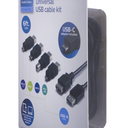 Philips 5-in-1 Universal USB Cable Kit, Includes Adapters for: Mini-B (5 PIN), USB-C, USB-B, Micro USB, and USB-A 2.0 Cable, for Mobile Devices, Laptops, Printers, Scanners, Cameras, SWU8002N/27