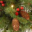 National Tree Company 9 ft Pre-Lit Crestwood Spruce Artificial Christmas Garland, Christmas Decoration with Glitter, Pinecones, Red Berries, 50 Clear Lights, 180 Tips, Green