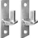 2 Pack Wall Mount Gate Hinges, Heavy Duty Wall Plate Hinges, Outdoor Chain Link Fence Gate Hinges Fence Post Link Gate Hinge, with 5/8 Hinge Pin (Screws Not Included)