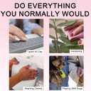 Press on Nails-Green, Cat Eye Press on Nails Almond,Short Reusable 16 Sizes - 32 Nail Kit with Glue