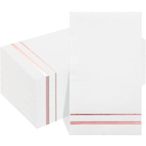 BUCLA 100-Count 3-Ply Rose Gold Napkins - Rose Gold Dinner Napkins Disposable Premium Quality - Paper Napkins Soft, Absorbent for Parties, Weddings or Events