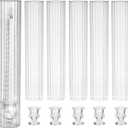 CHILL RECIPE Hurricane Glass Candle Holders-Set of 6 Tall Taper Candle Holder with 12 Tall Clear Cylinder Covers for Wedding Table Centerpiece Home Decor (Floral Base+Ribbed Chimney)