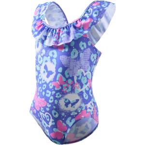Angel season Girls Swimsuits Kids Bathing Suit One Piece Swimwear with UPF 50+ Cute (Blue)