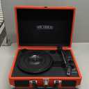 Victrola Journey Bluetooth Portable Suitcase Record Player with Built-in Speakers, 3 Speed Vinyl Record Player, RCA Out, Headphone Jack 