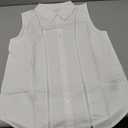 Remidoo Women's Sleeveless Button Down Shirt Eyelet Blouses Collared Tank Tops White Small