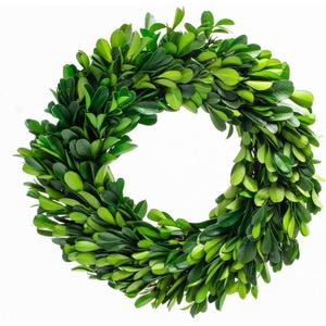 Boxwood Wreath 10 inch Preserved Nature Boxwood Wreath Home Decor Stay Fresh for Years Rustic Farmhouse Holiday Home Decor, Halloween Christmas Wreath