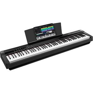 STRICH Digital Piano 88 Key Full Size Weighted Keyboard, Hammer-Action Portable Electric Piano For Beginner Adults, Bundle With Sustain Pedal, Piano Stickers, Music Rest, Black, SDP-P7