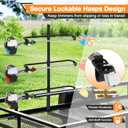 3 Place Weed Eater Rack, Mount On Landscape Truck Trailer Enclosed Trimmer Rack Holder, Open and Enclosed Trailers Tool with Locks, Wall Mounted Lawn Equipment Accessories, Carbon Black