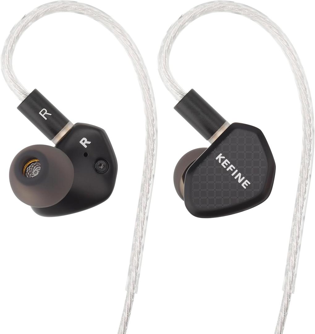 Kefine Klean 10mm DLC Diaphgram Dynamic Driver Earphones, 1DD in-Ear Monitor Headphones, HiFi Wired IEM Earbuds with Dual Interchangeable Nozzles 0.78 2Pin (3.5mm)