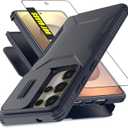 AWZHYDT for Samsung Galaxy S25 Ultra Case, with 1 HD Screen Protector & Slide Camera Cover [Military-Grade] Phone Case Heavy Duty Rugged Shockproof Protective Cover for Galaxy S25 Ultra (Blue)