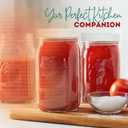 Wide Mouth Mason Jars 32 oz 2 Pack Quart Size Jars with Airtight Lids and Bands & White Plastic Lid, Ideal for Meal Prep, Canning, Fermenting and DIY Projects, Microwave & Dishwasher Safe.