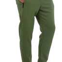 Fleece Mens Joggers with Zipper Pockets, Mens Sweatpants, Workout Sweats for Men (Green) S
